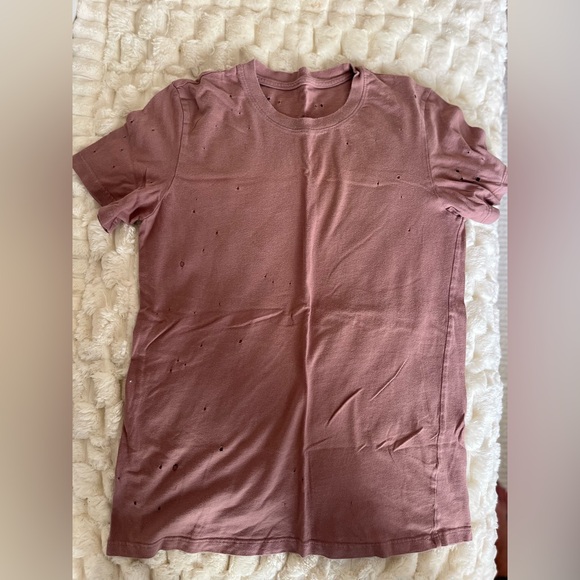 ALO Yoga Tops - ALO Yoga Mauve Distressed Tee